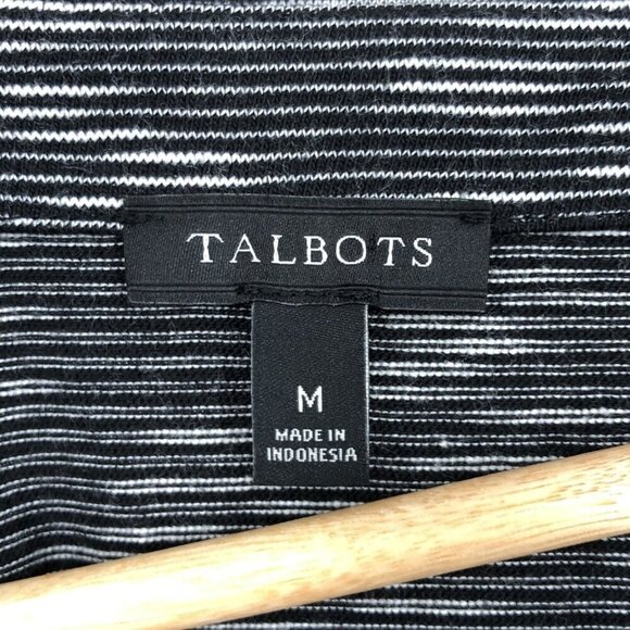 Talbots Women's Striped Midi Dress M Black & White Professional Office Church - Picture 3 of 7